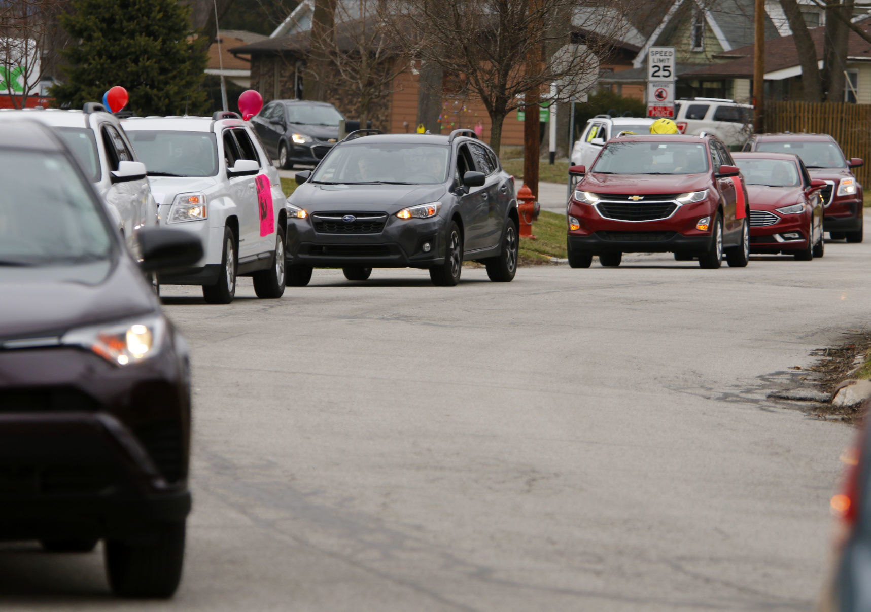 Myers Elementary staff parades through Portage neighborhood